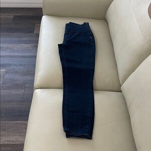 Spanx Women's 2391 Alexia Denim Crop High Waist Indigo Jeggings Side Zip Size S